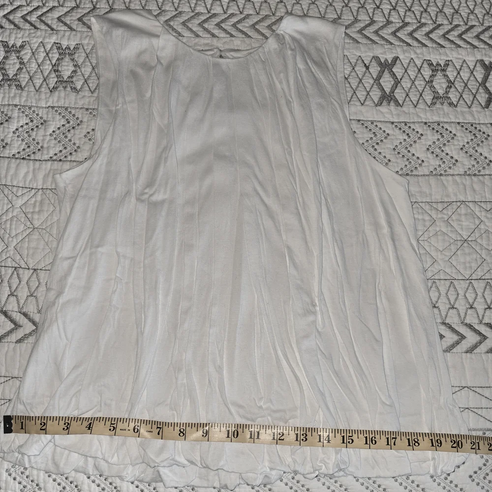Madewell Elegant White Bubble Sleeveless Top Sz M - Picture 4 of 6